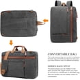 thumbnail image 4 of CoolBELL Convertible Backpack Shoulder bag Messenger Bag Laptop Case Business Briefcase Leisure Handbag Multi-functional Travel Rucksack Fits 17.3 Inch Laptop For Men / Women / Travel (Canvas Black), 4 of 6