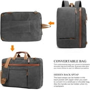 CoolBELL Convertible Shoulder Bag Messenger Laptop Case for 17.3 Inch Laptop, Dark Grey