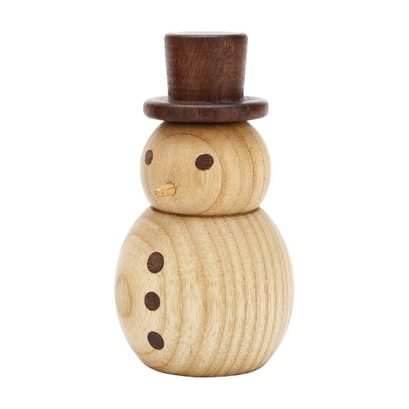 CaiTeLin Wooden Snowman Diffuser, Flameless Aroma Essential Oil Warmer, Natural Wood Fragrance Dispenser, For Office Bedroom Home Decor and Christmas Gift, Beige