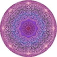 thumbnail image 1 of Ahgly Company Machine Washable Indoor Round Transitional Orchid Purple Area Rugs, 4' Round, 1 of 7