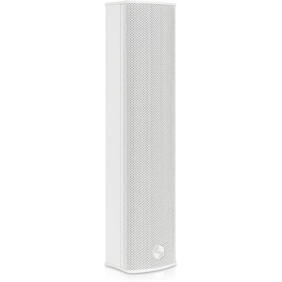 Sound Town Weather-Resistant Compact Aluminum Line Array Column Speaker with Wall Mount Bracket, 4 x 3 Woofers, 2 x 1.2 Dome Tweeters, White, for Church, Indoor & Outdoor Installation (CARPO-M42W)