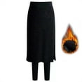 thumbnail image 2 of VOOPET Women Two Pieces Pencil Skirt With Leggings High Waist Winter Warm Fleece Long Bodycon Fake Skirt Pants, 2 of 6