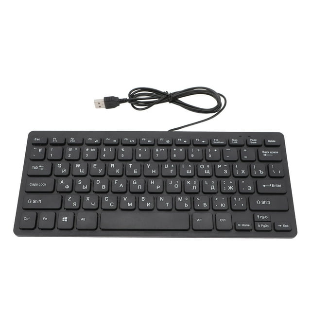 Arabic Keyboard, Wired USB Connection 78 Keys Russian Arabic Wired Keyboard Portable Compact Keyboard with Ergonomic Button for Computer Desktop PC