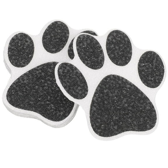 FRCOLOR 10Pcs Paw Print Self Adhesive Patches Black PEVA Decorative Stickers