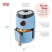 Rise by Dash Compact Air Fryer Oven with Temp Control Non-Stick Basket, Recipes + Auto Shut off, 2 Quart - Blue - New - 11.4 in. tall