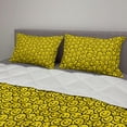 thumbnail image 2 of Black and Yellow Comforter & Sham Bedding Set, Cheerful Cartoon Style Circular Faces Smiling Happy Mood Expression, 3 pcs Duvet Set Microfiber Filling Quilt, 5 Sizes, Yellow and Black, by Ambesonne, 2 of 4