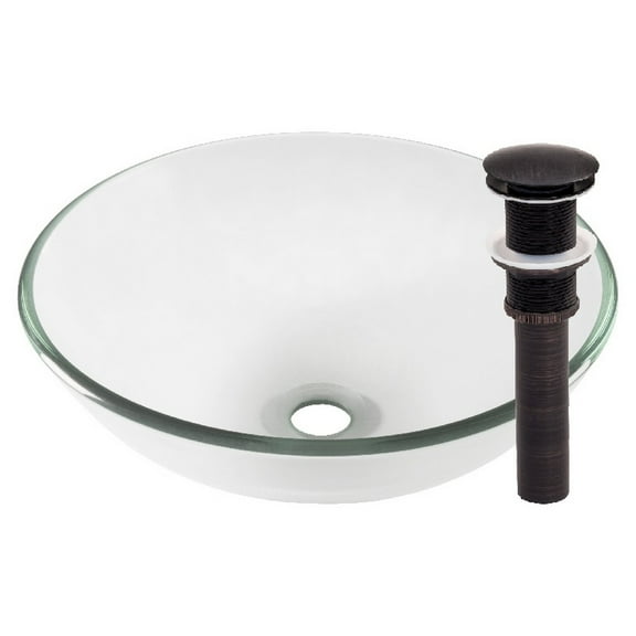 Novatto TIG-8048ORB Bonificare Glass Vessel Bathroom Sink Set, Oil Rubbed Bronze