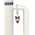 thumbnail image 3 of Delight Jewelry Silvertone Small Long Red Heart - Silvertone Black Bow Charm Accessory for Tumblers and Thermal Cups, 3 of 4