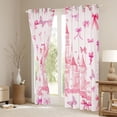 thumbnail image 3 of Homewish Dreamy Princess Castle Curtains Pack of 2 (42x84 Each),Cute Bowtie Ribbon Curtains Blackout,Pink Fairy Tale Bedroom Curtains For Girls Kids,Breathable Home Decor, 3 of 6