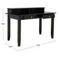 thumbnail image 5 of SAFAVIEH Winsone Solid Writing Desk w/ 2 Drawers, Matte Black, 5 of 14