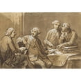 thumbnail image 3 of Antonio Zucchi 18x14 Black Modern Framed Museum Art Print Titled - Four Connoisseurs Seated at a Table Late (18th Century), 3 of 5