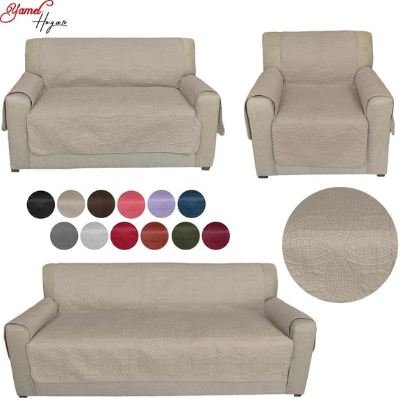 Cubre sala medallones Yamel Juego de 3 piezas beige