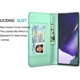 thumbnail image 4 of Galaxy Note 20 Case, Samsung Note 20 5G Wallet Case, Tekcoo Luxury PU Leather ID Cash Credit Card Slots Holder Carrying Folio Flip Cover [Detachable Magnetic Hard Case] & Kickstand - Turquoise, 4 of 6
