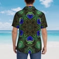 thumbnail image 4 of Fotbe Peacock Feathers Camisa Hawaiana para Hombre Unisex – Camisa Casual de Verano con Botones de Manga Corta de Algodón y Lino,XX-Large, 4 of 7