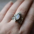 thumbnail image 4 of K-KED Vintage 925 Silver Rainbow Moonstone Boheiman Beach Wedding Party Ring-9-Silver#2, 4 of 6
