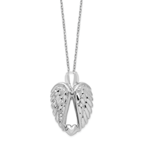 Primal Silver Sterling Silver Wings Ash Holder 18-inch Cable Chain Necklace