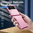 thumbnail image 6 of Dteck Case For Samsung Galaxy Z Flip 4 5G, Shockproof Folding Heavy Duty Rugged Protective Phone Case Cover Soft TPU Bumper, Pink+Rose, 6 of 7