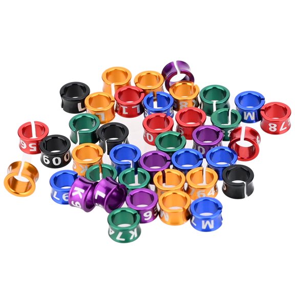 Open Bird Ring Bird Band Bird Foot Ring Bird Leg Bands Rings for Birds Tags Aluminum Alloy Split Ring Mixed Color for Parrots Hibiscus Bird Finches Etc 50Pcs (4.7mm)