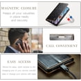 thumbnail image 3 of Leather Case for iPhone 11 Card Slot Folio Flip Wallet Case for iPhone 11 Premium PU Magnetic Kickstand Cover Soft TPU Inner Case Brown, 3 of 7