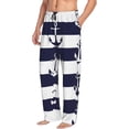 thumbnail image 2 of Sigee Anchors Print Men's Pajama Pants - Soft Lounge Sleep Bottoms with Elastic Waistband and Pockets-Small, 2 of 9