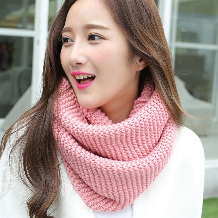 Light Pink Solid Scarfs for Women Fashion Warm Neck Womens Winter