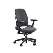 Steelcase Leap V2 Chair Platinum Frame and Base with Licorice Fabric (Renewed)