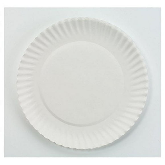 AJM Packaging Assiettes en Papier Blanches PP6GREWH, 6 Pouces de Diamètre, 100/sac, 10 Sacs/carton