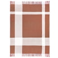thumbnail image 2 of Ox Bay Brown/ White Tartan/Plaid Hand-Woven Organic Cotton Throw Blanket, 50" x 60", 2 of 10