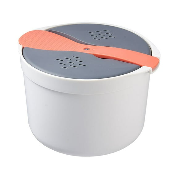 Injueey Horno de microondas para oficina en casa, olla arrocera con cuchara, olla de vapor lavable, utensilios de cocina para el hogar, Cocina y Comedor Naranja