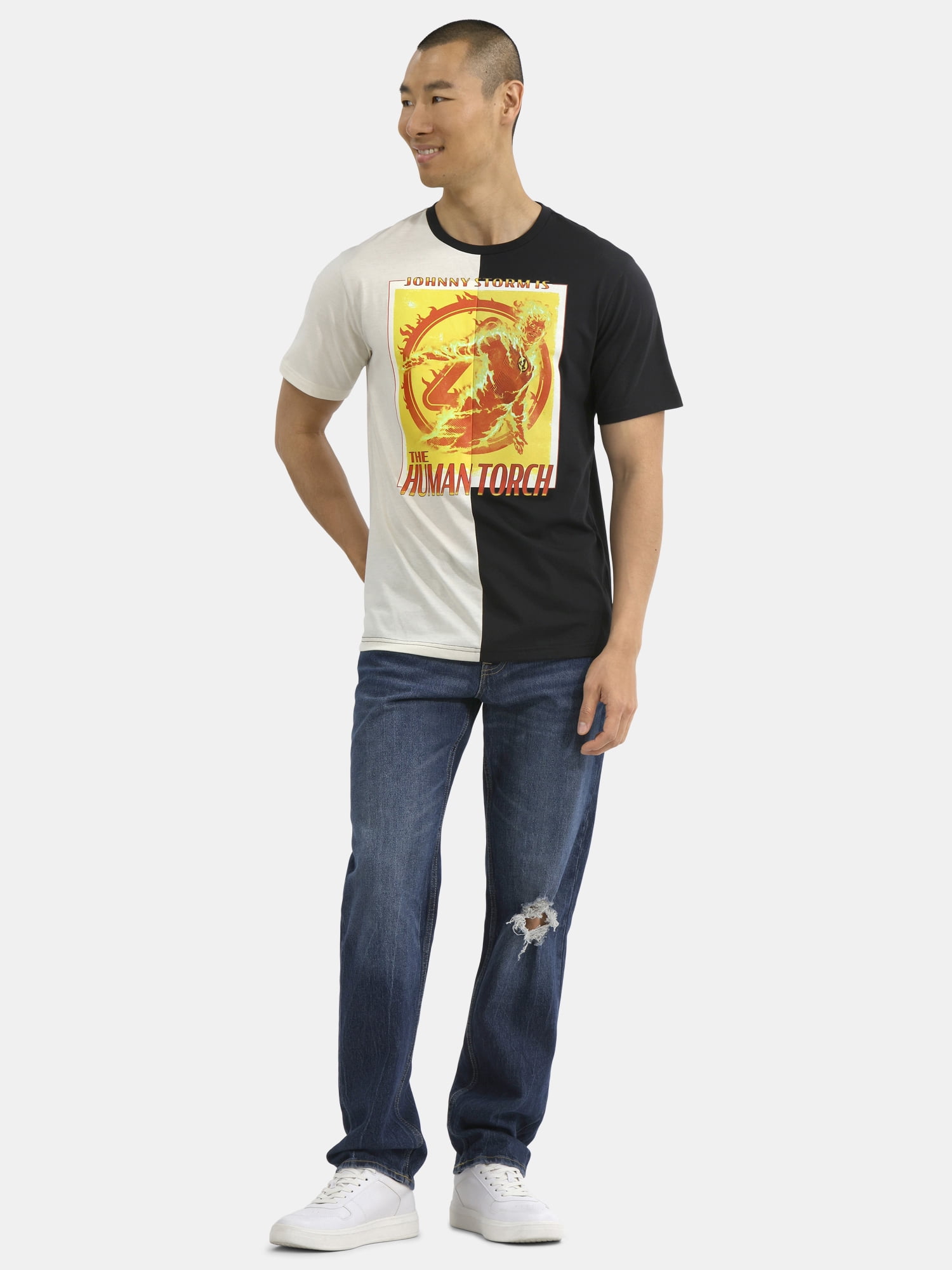 Fantastic Four, Men's & Big Men's Graphic T-Shirt, Johnny The Human Torch, Sizes S-3XL