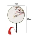 thumbnail image 2 of Éventail à Main Rond à Motif Double Face Chinois Ancien Éventail à Main Classique Palais Paddle, 2 of 5