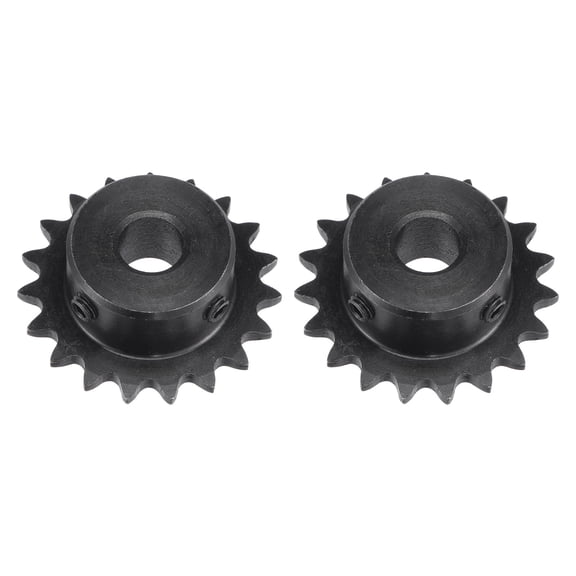 Uxcell #25 Chain Roller Sprocket, 10mm Bore 1/4" Pitch 19 Tooth Single Strand Chain Sprocket with Set Screws 2Pack