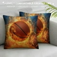 thumbnail image 3 of COMIO  Basketball Ball in Fire and Water Throw Pillow Cover Farmhouse Cushion Case for Sofa Couch, 3 of 5