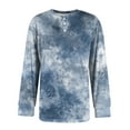 thumbnail image 7 of WTOBBY Men's Gradient Tie-Dye Zip-Up Hoodie Henley Long Sleeve Shirt Casual Loose Fit Top for Men in Everyday Fashion and Comfort,Blue L, 7 of 7