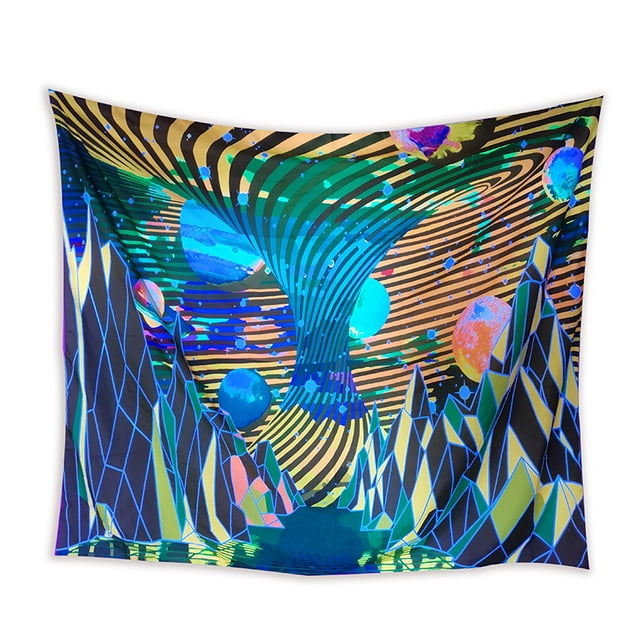 Tapiz fluorescente Planet Mountain de 150 x 150 cm en microtela