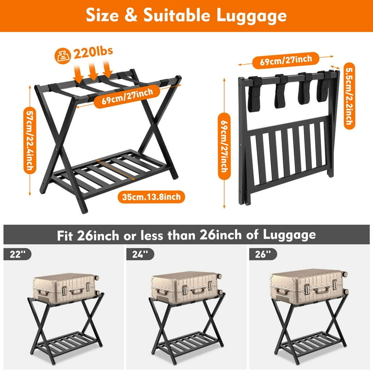 Luggage Clothes deals Rack Stand Storage Shoes Hotel Folding Shelf Closet Organizer Ha