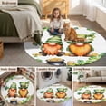 thumbnail image 5 of St. Patrick's Day Round Area Rug 3Ft Washable Small Circle Rugs for Kitchen Entryway, Green Gnomes Lucky Shamrocks Flags Non-Slip Carpet Floor Mats Indoor Outdoor Carpet Runner Aesthetic Home Decor, 5 of 8