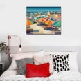 thumbnail image 4 of Nawypu  Beach Umbrellas Canvas Wall Decor by Artist Liz Jardine for Living Room, Bedroom, Bathroom, Kitchen, Office, Bar, Dining & Guest Room - Ready to Hang - 20x16 in, 4 of 4