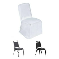 Efavormart 100 PCS White Square Top Polyester Banquet Chair Cover Dinning Event Slipcover For Wedding Party Banquet Catering