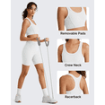 thumbnail image 4 of G4Free Ribbed Crewneck Sports Bras Padded for Women - Racerback Crop Tank Tops Workout Yoga Medium Impact, 4 of 7