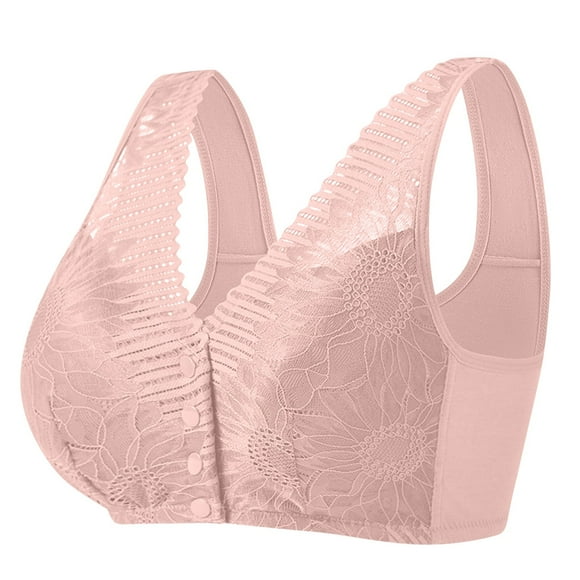 Nursing Sleep Bra Women Lightly Lined Bra Feature V-Neck Padded Bra Style W-1281 Pinks 90