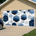 thumbnail image 5 of Navy Blue Marble Garage Door Cover Banner 6 x 13 FT, Gold White Geometric Hexagon Modern Garage Door Curtains Backdrop with Grommets for Indoor Outdoor Wall Party Porch Yard Decorations Background, 5 of 9