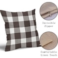 thumbnail image 4 of Dark Brown and White Buffalo Plaid Pillow Covers 16x16 Set of 2 Check Pattern Print Decorative Outdoor Pillowcases Holiday Farmhouse Christmas Checked Throw Cushion Case Couch Sofa Bed Decor, 4 of 6
