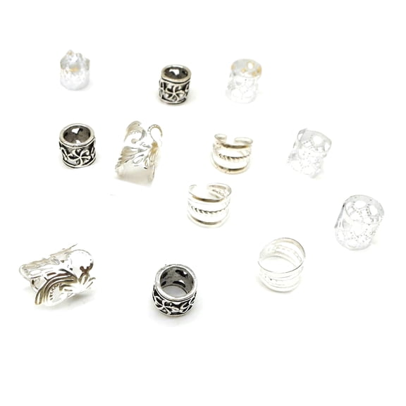 100 Pcs Hair Jewelry For Braid Hair Clip Hair Rings Dreadlock Bead Braid Clip Hair Beads Loose Coil Braid Rings