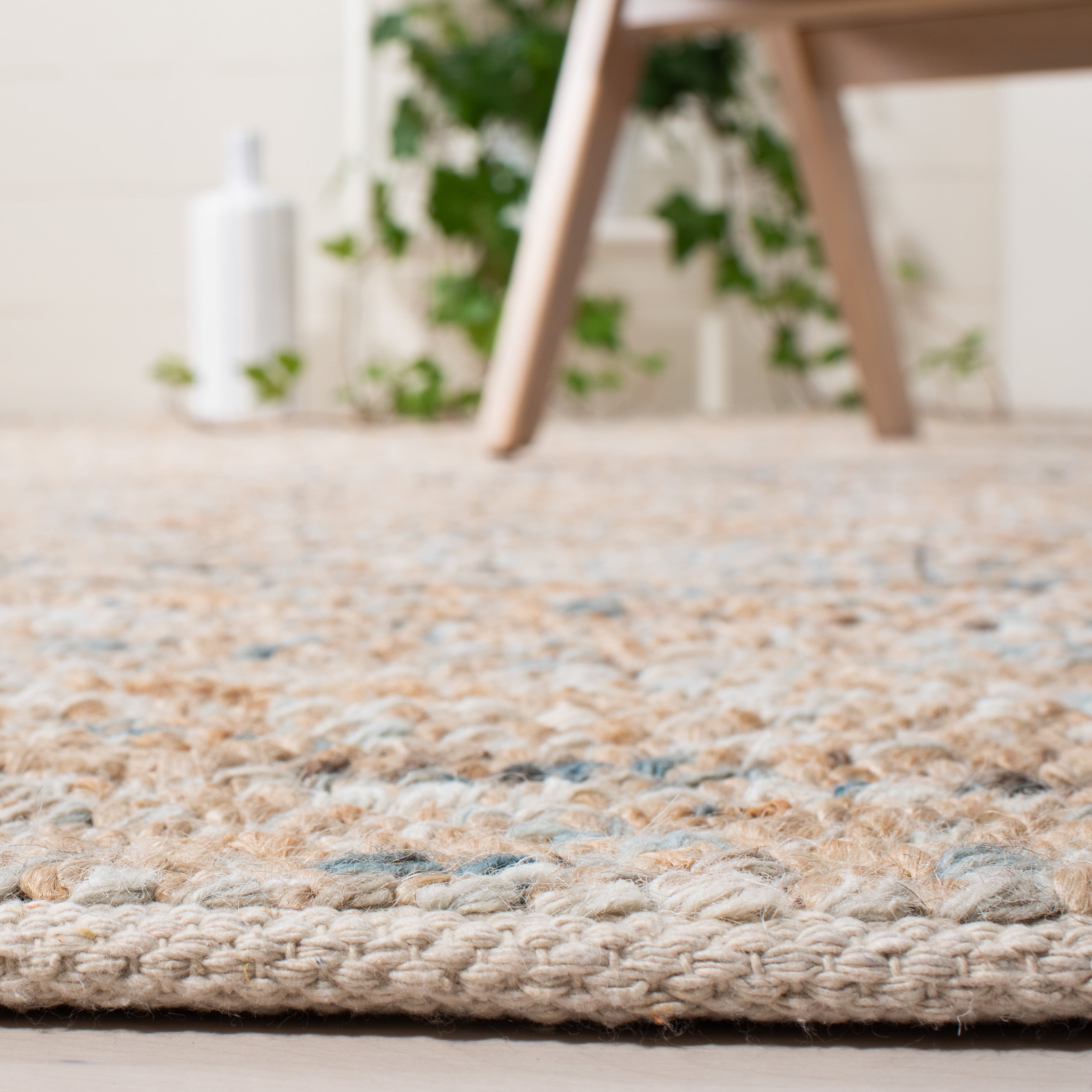 SAFAVIEH Bohemian Martha Solid Area Rug, Natural/Blue, 8' x 10'