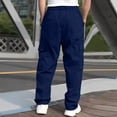 thumbnail image 4 of Dresfit Mens Cargo Pants Uncuffed Elastic Waist Baggy Sweatpants Casual 2026 Relaxed Fit Big and Tall Outdoor Trousers Loose Athletic Sweat Pants Navy 2XL, 4 of 7