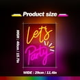 thumbnail image 3 of UPONRAY Let's Party Neon Signs, 11.4"*15.7" Dimmable & USB-Powered LED Neon Light, Stylish Wall Decor for Bar, Club, Wedding, Engagement Party, Birthday Party, 3 of 12