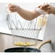 thumbnail image 3 of Colador de acero inoxidable plegable para enjuagar al vapor, colador de cesta para freír, herramienta de cocina para alimentos fritos o frutas, 3 of 5