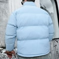 thumbnail image 5 of JUUYY Men's Winter Padded Jackets Full Zipper Windproof Jacket Solid Color Trendy Coat Light Blue M, 5 of 8
