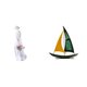 thumbnail image 1 of Figura de escritorio,Estatua de niña linda de escritorio,adorno nórdico moderno,Figura de velero,Escultura de velero de hierro para decoración de oficina y hogar,Estatua de barco de, 1 of 8